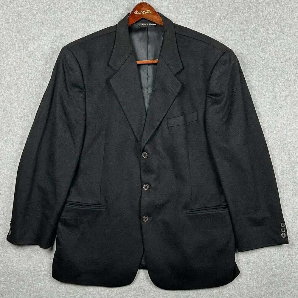 Jack Victor Loro Piana Cashmere‎ Blazer Mens 44R Black Sport Coat 3-Button Italy